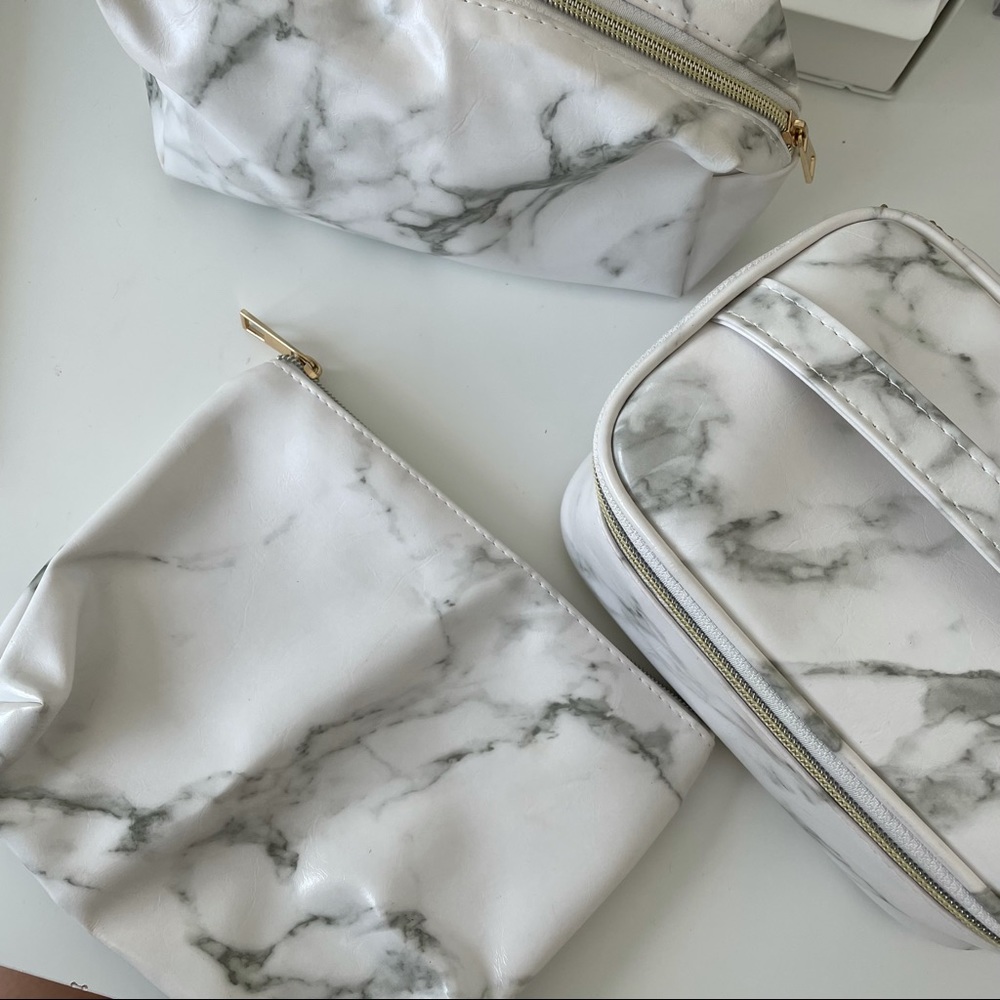 3pc Marble Travel Bags